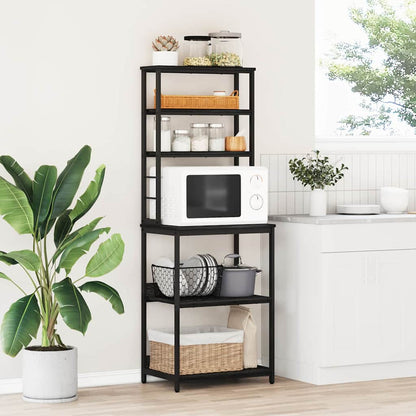 Küchenregal Schwarz Eichen-Optik 60 x 40 x 168 cm Holzwerkstoff