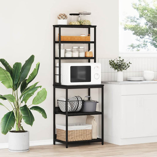 Küchenregal Schwarz Eichen-Optik 60 x 40 x 168 cm Holzwerkstoff