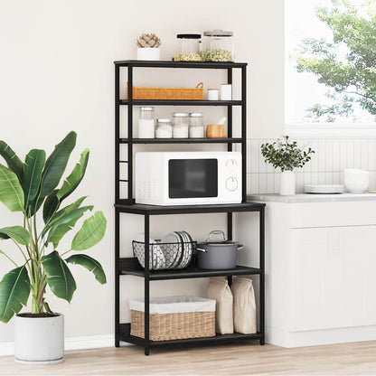 Küchenregal Schwarz Eichen-Optik 80 x 40 x 168 cm Holzwerkstoff