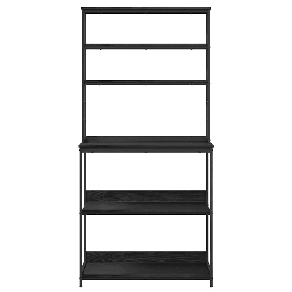 Küchenregal Schwarz Eichen-Optik 80 x 40 x 168 cm Holzwerkstoff