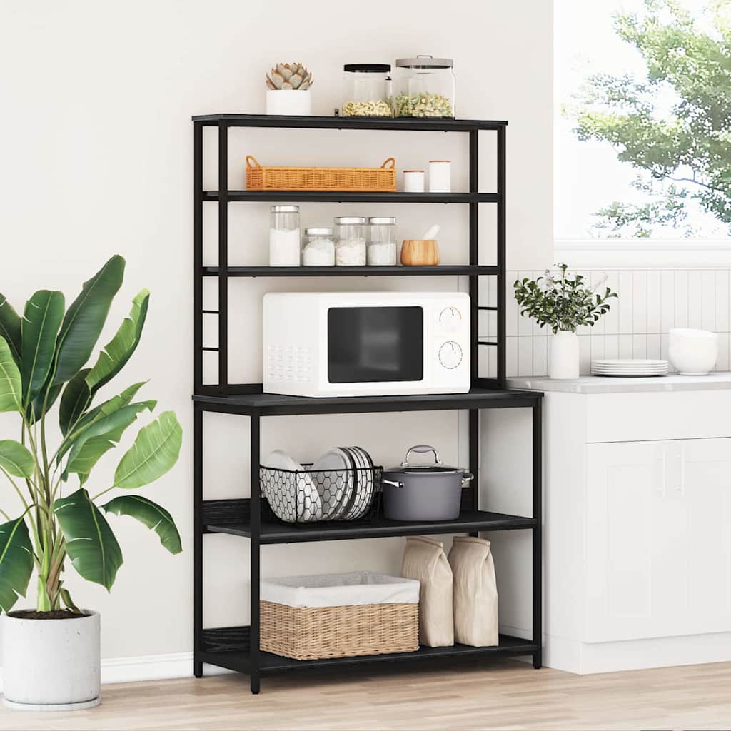 Küchenregal Schwarz Eichen-Optik 100 x 40 x 168 cm