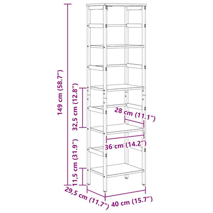 Bücherregal Sonoma-Eiche 40 x 29,5 x 149 cm Holzwerkstoff