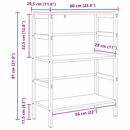 Bücherregal Schwarz Eichen-Optik 60 x 29,5 x 81 cm