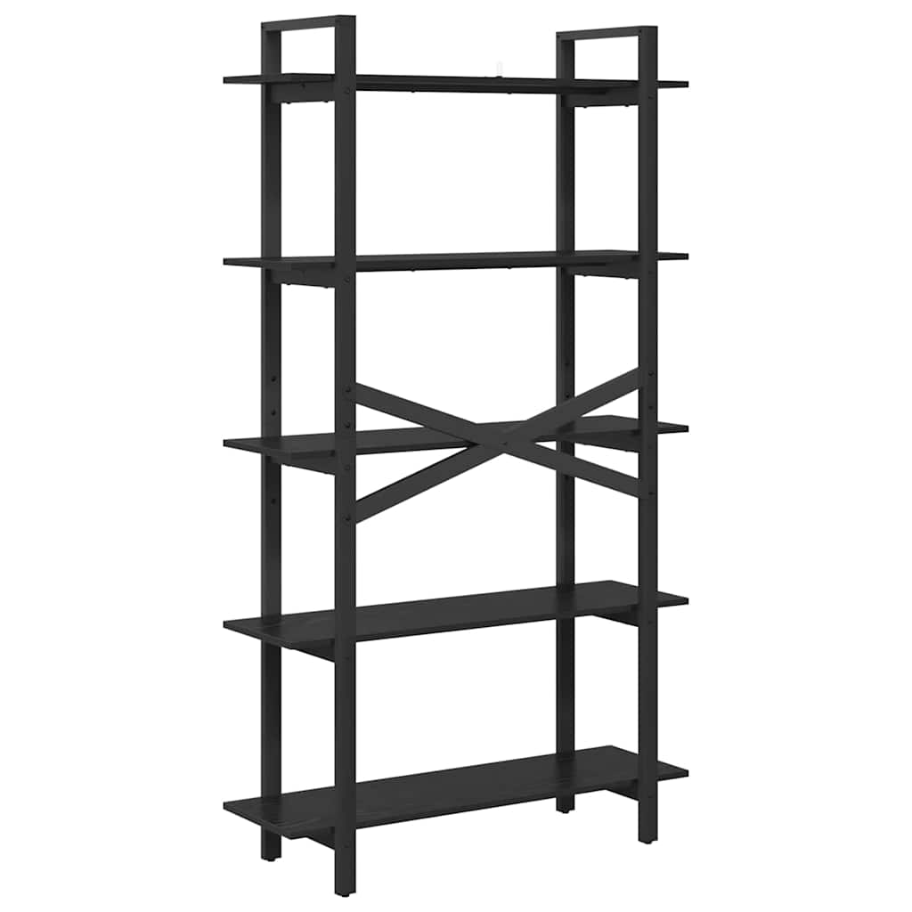 Bücherregal Schwarz Eichen-Optik 100 x 33,5 x 178 cm