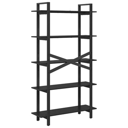 Bücherregal Schwarz Eichen-Optik 100 x 33,5 x 178 cm