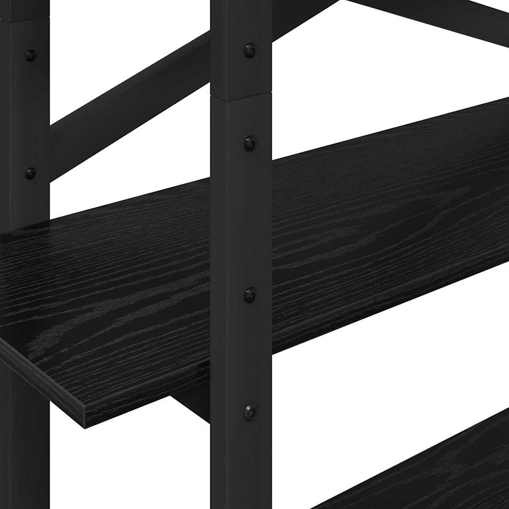 Bücherregal Schwarz Eichen-Optik 100 x 33,5 x 140 cm