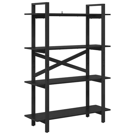 Bücherregal Schwarz Eichen-Optik 100 x 33,5 x 140 cm