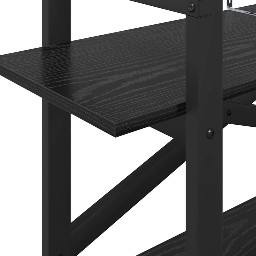 Bücherregal Schwarz Eichen-Optik 100 x 33,5 x 64 cm