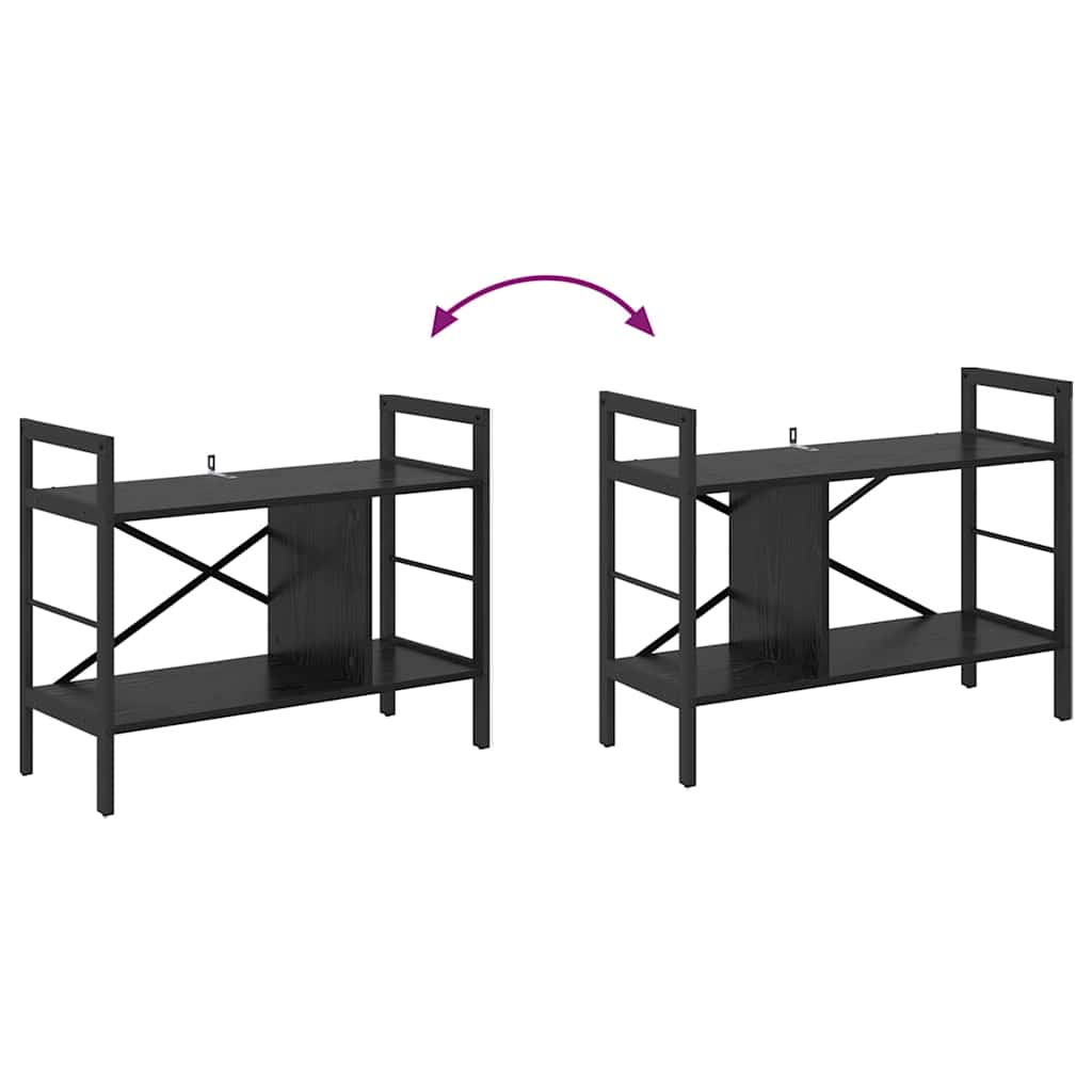 Bücherregal Schwarz Eichen-Optik 75 x 30 x 58,5 cm