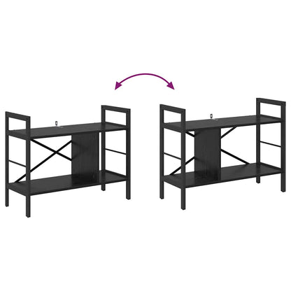 Bücherregal Schwarz Eichen-Optik 75 x 30 x 58,5 cm