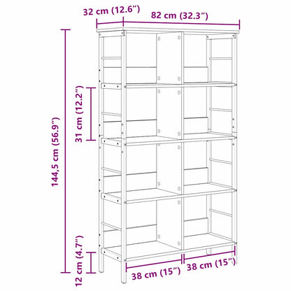 Bücherregal Artisan-Eiche 82 x 32 x 144,5 cm Holzwerkstoff