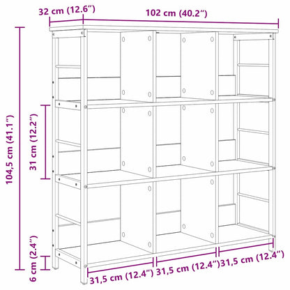 Bücherregal Artisan-Eiche 102 x 32 x 104,5 cm Holzwerkstoff