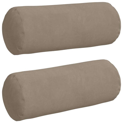 Bolsterkissen 2 pcs Taupe Ø 15 x 40 cm Mikrofaserstoff