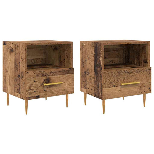 Nachttisch 2 pcs Altholz 40 x 35 x 47,5 cm Holzwerkstoff