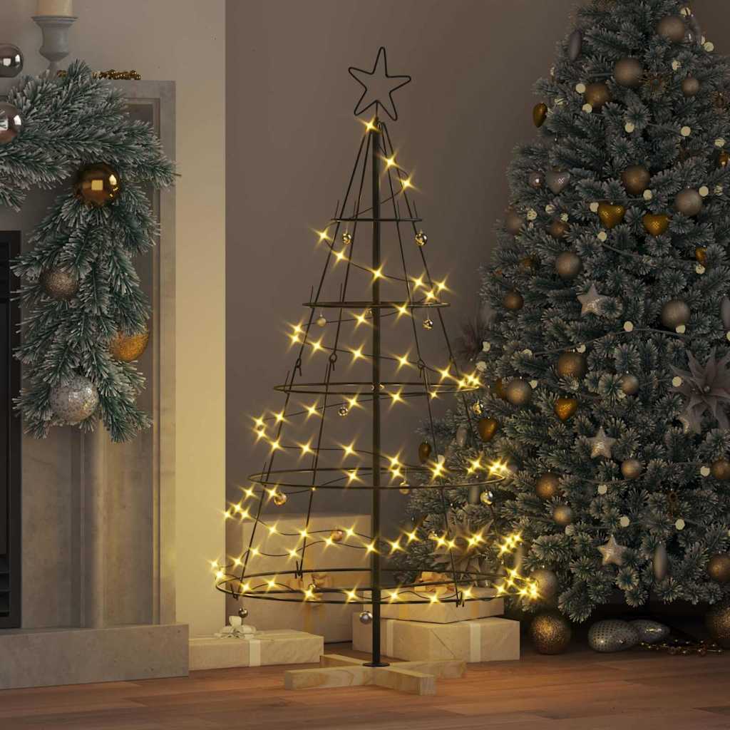 Weihnachts-Tannenzapfenbaum mit Ständer Schwarz 125 cm Stahl