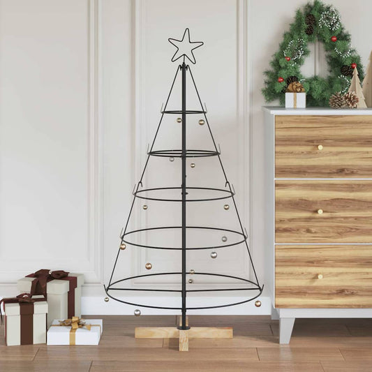 Weihnachts-Tannenzapfenbaum mit Ständer Schwarz 125 cm Stahl