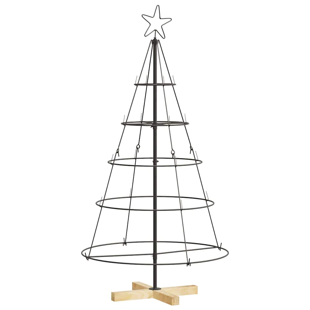 Weihnachts-Tannenzapfenbaum mit Ständer Schwarz 125 cm Stahl