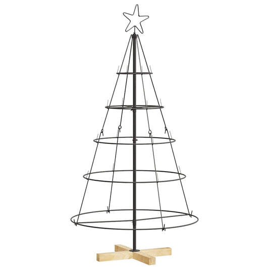 Weihnachts-Tannenzapfenbaum mit Ständer Schwarz 125 cm Stahl