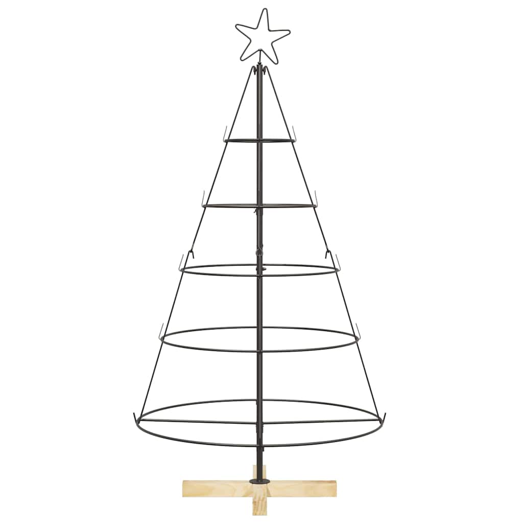 Weihnachts-Tannenzapfenbaum mit Ständer Schwarz 125 cm Stahl