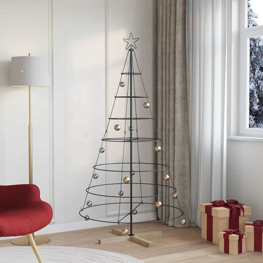 Weihnachts-Tannenzapfenbaum mit Ständer Schwarz 180 cm Stahl