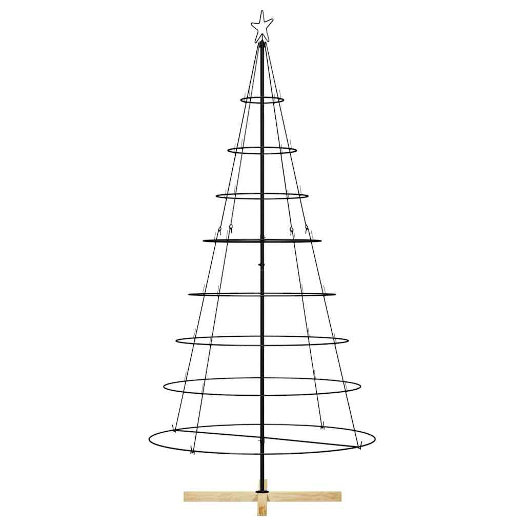 Weihnachts-Tannenzapfenbaum mit Ständer Schwarz 210 cm Stahl