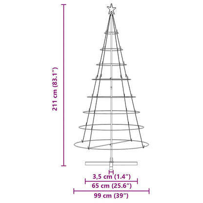 Weihnachts-Tannenzapfenbaum mit Ständer Schwarz 210 cm Stahl