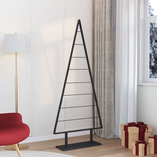 Metall Weihnachtsbaum mit Ständer Schwarz 180 cm Stahl