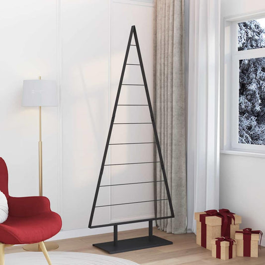 Metall Weihnachtsbaum mit Ständer Schwarz 210 cm Stahl