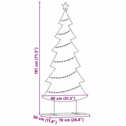 Metall Weihnachtsbaum mit Ständer Schwarz 180 cm Stahl