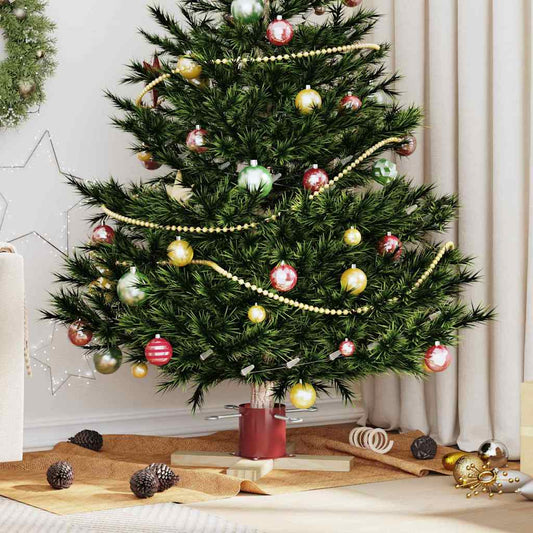 Weihnachtsbaumständer Rot 50 x 50 x 16 cm Massives Kiefernholz