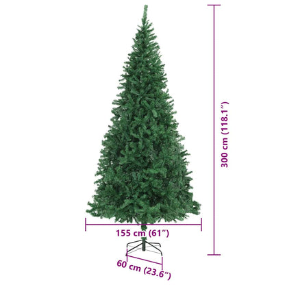 Künstlicher Weihnachtsbaum Grün 300 cm PVC, Metall und Plastik
