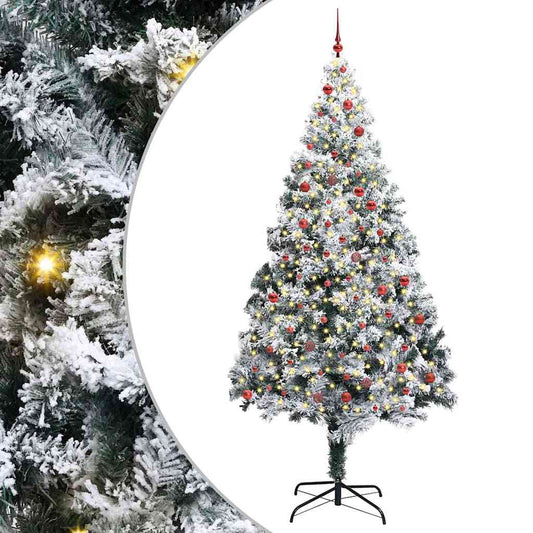 Weihnachtsbaum mit dekorativen Saitenlichtern Weiß 300 cm PVC