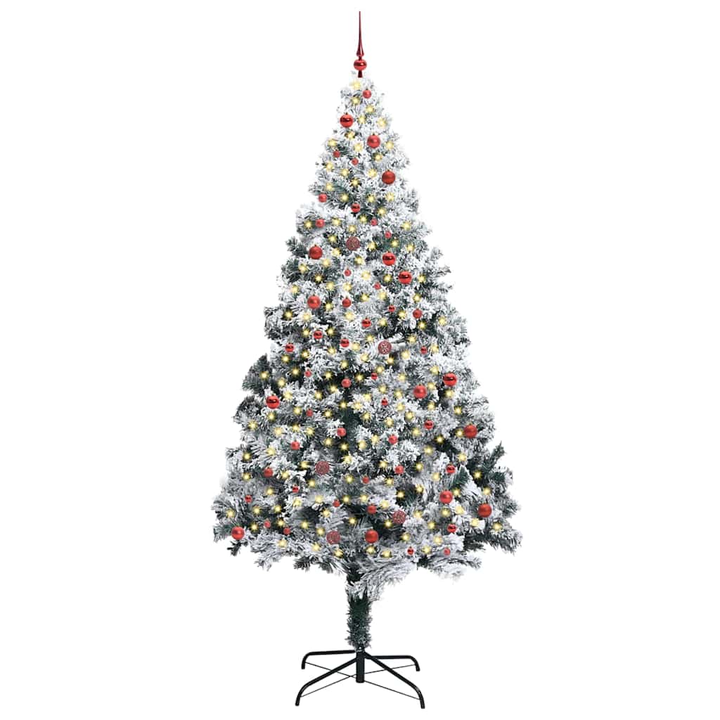 Weihnachtsbaum mit dekorativen Saitenlichtern Weiß 300 cm PVC