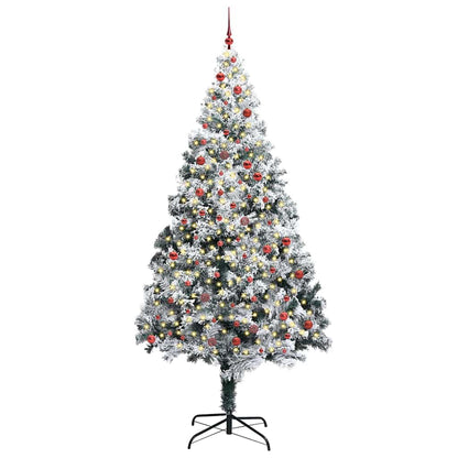 Weihnachtsbaum mit dekorativen Saitenlichtern Weiß 300 cm PVC
