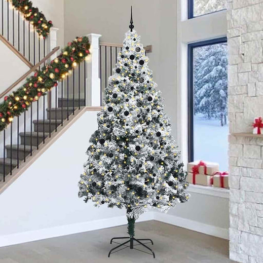 Weihnachtsbaum mit dekorativen Saitenlichtern Weiß 300 cm PVC