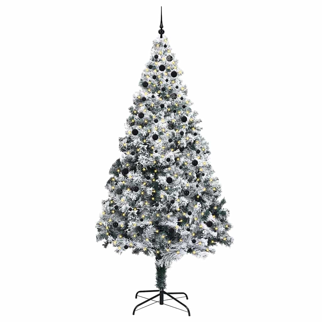 Weihnachtsbaum mit dekorativen Saitenlichtern Weiß 300 cm PVC