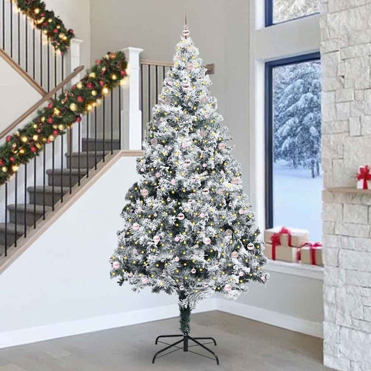 Weihnachtsbaum mit dekorativen Saitenlichtern Weiß 300 cm PVC