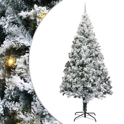 Weihnachtsbaum mit dekorativen Saitenlichtern Weiß 300 cm PVC