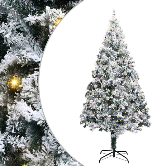 Weihnachtsbaum mit dekorativen Saitenlichtern Weiß 300 cm PVC