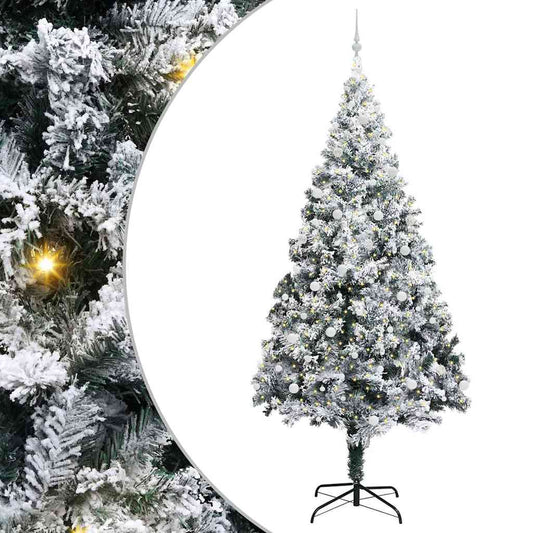 Weihnachtsbaum mit dekorativen Saitenlichtern Weiß 300 cm PVC