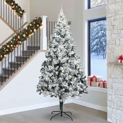 Weihnachtsbaum mit dekorativen Saitenlichtern Weiß 300 cm PVC