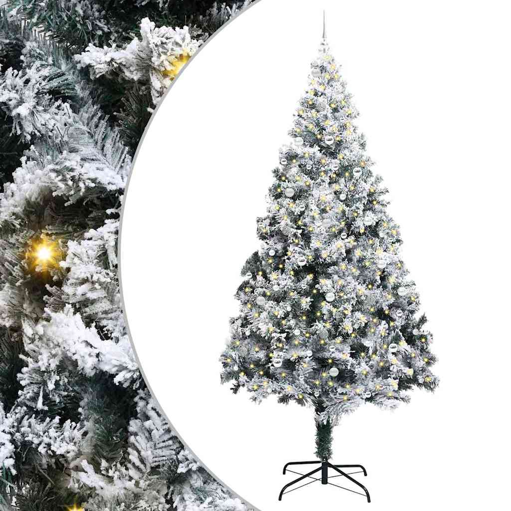 Weihnachtsbaum mit dekorativen Saitenlichtern Weiß 300 cm PVC