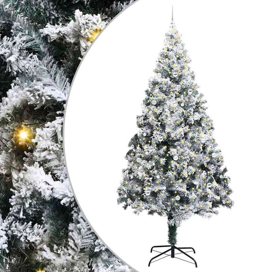 Weihnachtsbaum mit dekorativen Saitenlichtern Weiß 300 cm PVC