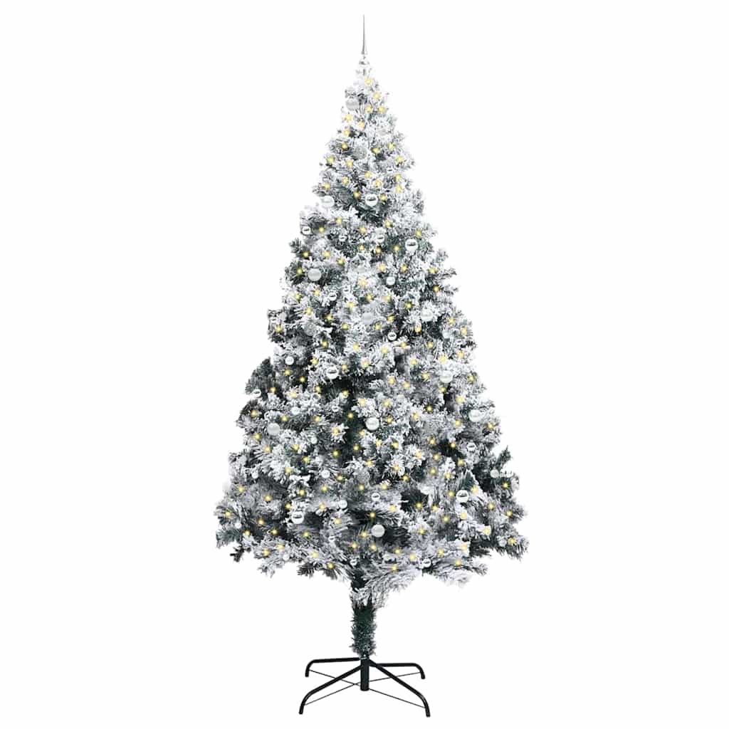Weihnachtsbaum mit dekorativen Saitenlichtern Weiß 300 cm PVC