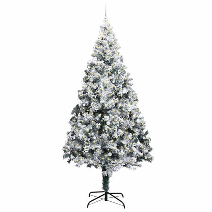 Weihnachtsbaum mit dekorativen Saitenlichtern Weiß 300 cm PVC