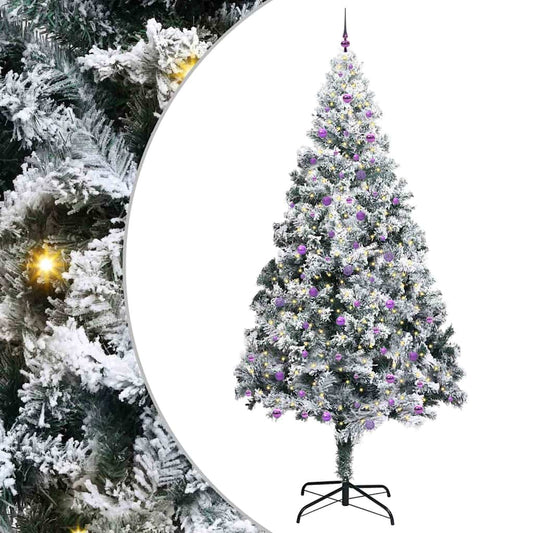 Weihnachtsbaum mit dekorativen Saitenlichtern Weiß 300 cm PVC