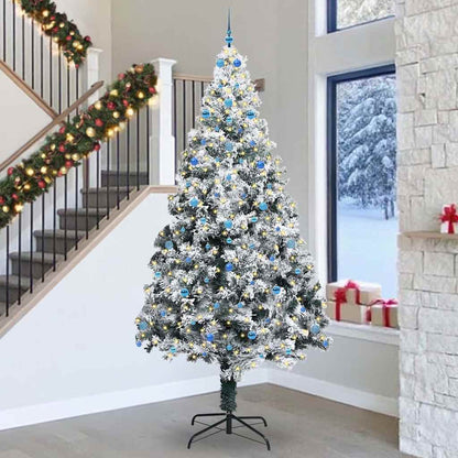 Weihnachtsbaum mit dekorativen Saitenlichtern Weiß 300 cm PVC