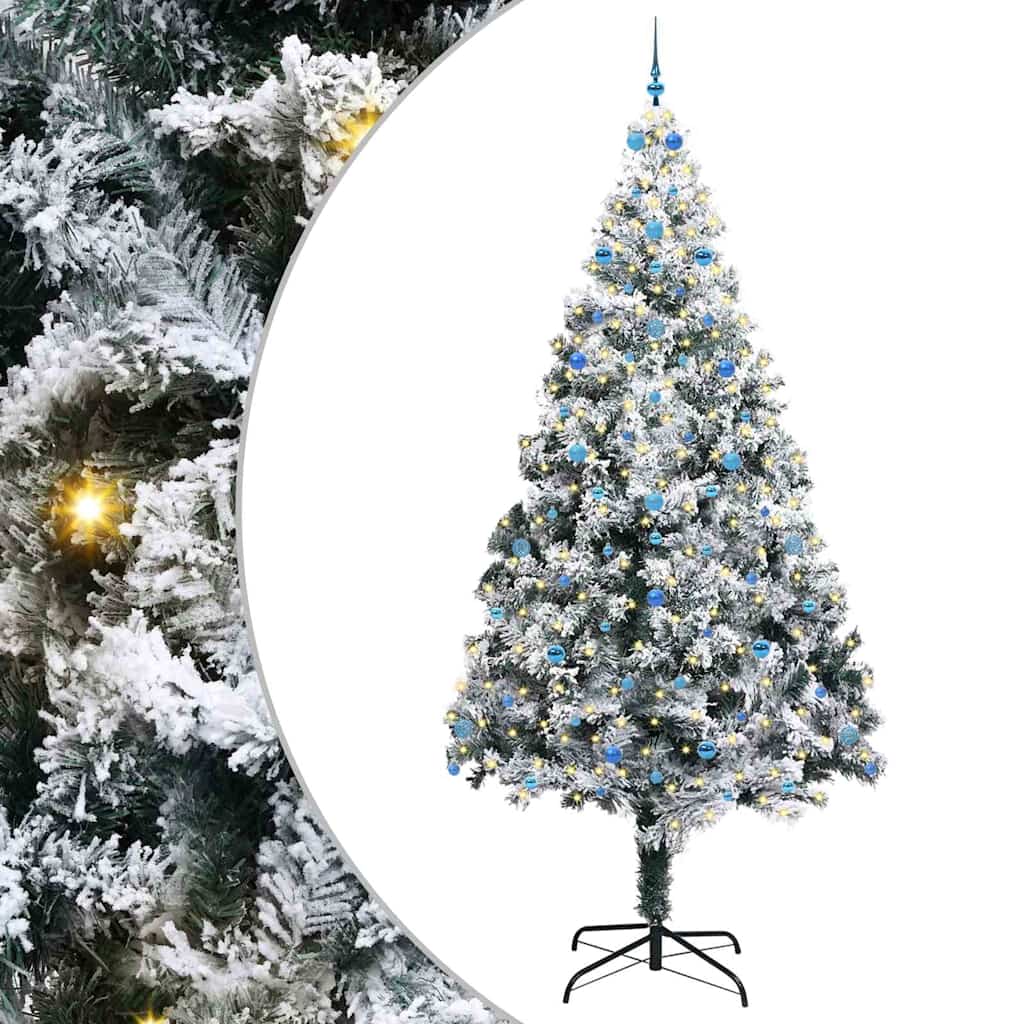 Weihnachtsbaum mit dekorativen Saitenlichtern Weiß 300 cm PVC