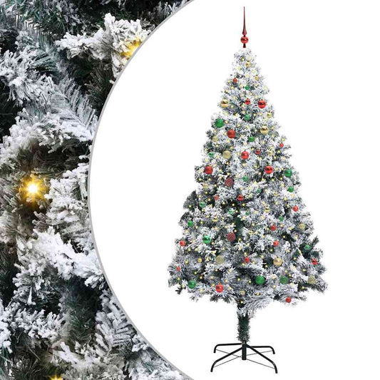 Weihnachtsbaum mit dekorativen Saitenlichtern Weiß 300 cm PVC