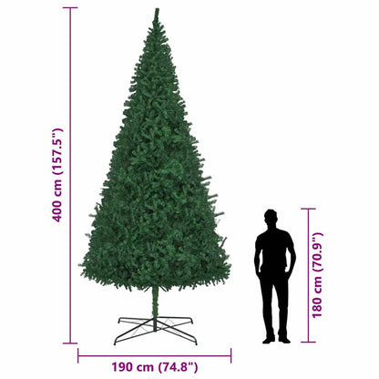 Weihnachtsbaum mit dekorativen Saitenlichtern Grün 400 cm PVC